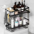 Black-two-tier Bathroom Shelf Stainless Steel