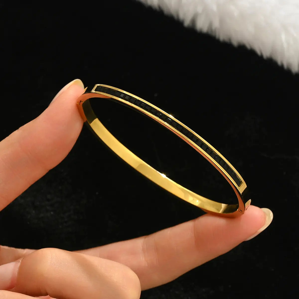 Stainless Steel bracelet with stones