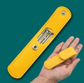 Portable ear cleaning kit with stainless steel tool and leather case