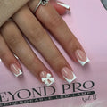 White french edge bow manicure with tool kit