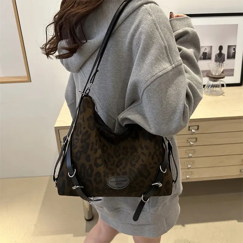 Korean style leopard print Tote bag women