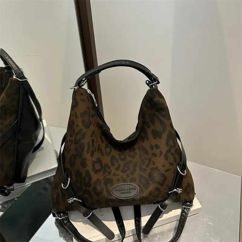 Korean style leopard print Tote bag women