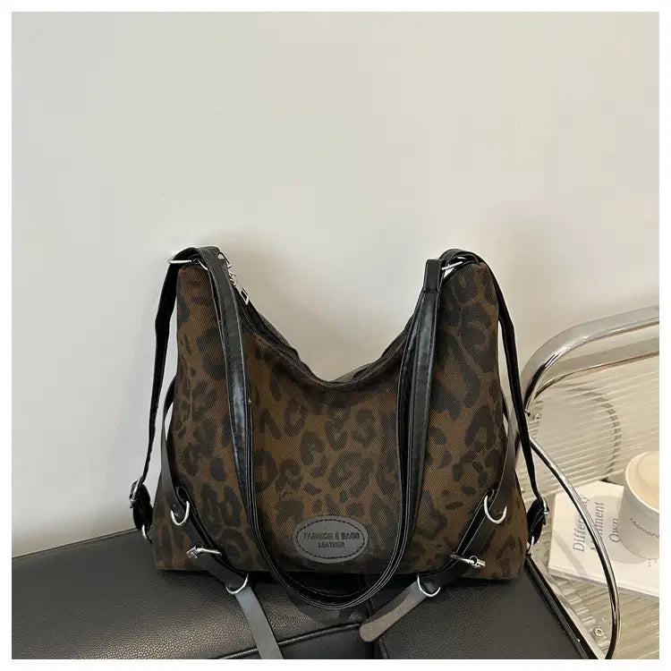 Korean style leopard print Tote bag women